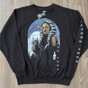 Star Wars Black Crewneck Sweater with Graphic Design